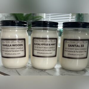 Pack of 3 Luxury Soy Wax Candles with Wooden Crackle Wicks